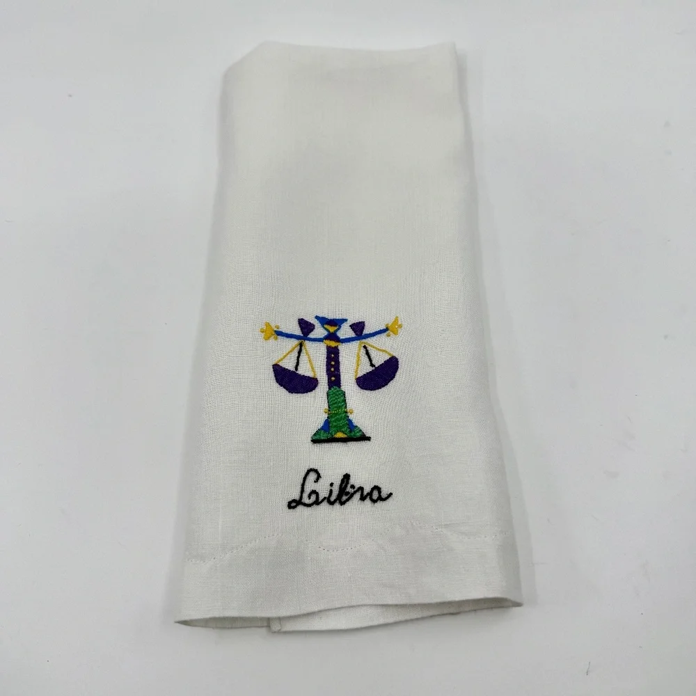 Vintage Hand Embroidered Libra Madeira Fingertip Towel